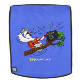 Funny Cockatoo spielt Rockgitarre Cartoon Rucksack (Abnehmbare Front)