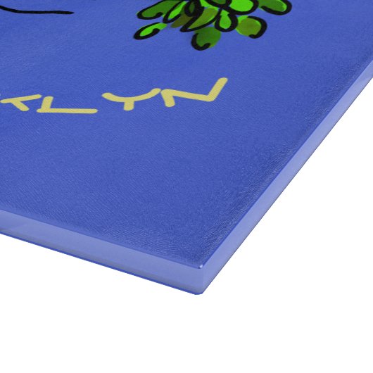 Funny Cockatoo spielt Rockgitarre Cartoon Schneidebrett (Ecke)