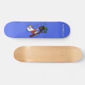 Funny Cockatoo spielt Rockgitarre Cartoon Skateboard (Horizontal)
