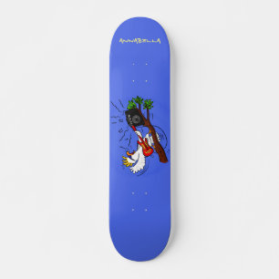 Funny Cockatoo spielt Rockgitarre Cartoon Skateboard