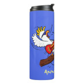 Funny Cockatoo spielt Rockgitarre Cartoon Thermosbecher (Nach links gedreht)