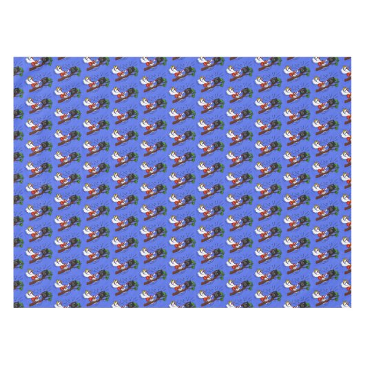 Funny Cockatoo spielt Rockgitarre Cartoon Tischdecke (Vorderseite (Horizontal))