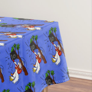 Funny Cockatoo spielt Rockgitarre Cartoon Tischdecke