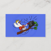 Funny Cockatoo spielt Rockgitarre Cartoon Visitenkarte (Rückseite)
