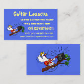 Funny Cockatoo spielt Rockgitarre Cartoon Visitenkarte (Vorne/Hinten)