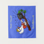 Funny Cockatoo spielt Rockgitarre Cartoon Wandteppich (Vorderseite)