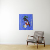 Funny Cockatoo spielt Rockgitarre Cartoon Wandteppich (Beispiel)