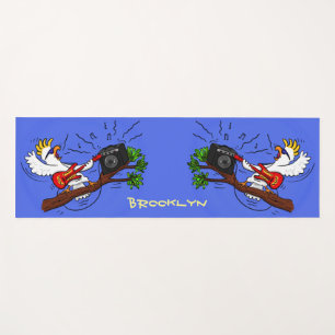 Funny Cockatoo spielt Rockgitarre Cartoon Yogamatte