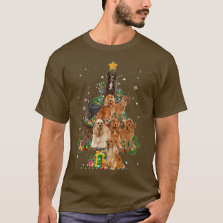 Funny Cocker Spanel Dog Weihnachtsbaum Dog Lover T-Shirt