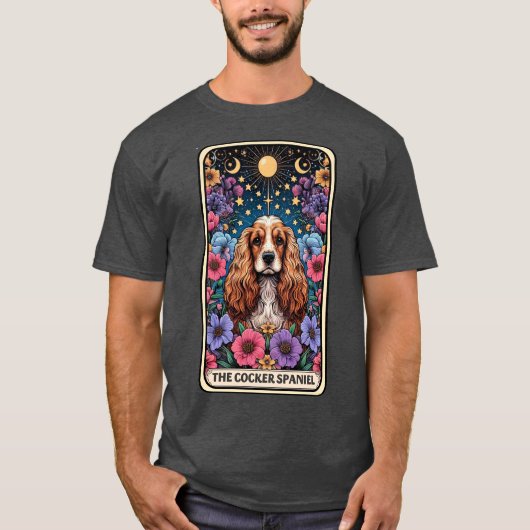 Funny Cocker Spanel Tarot Card T-Shirt (Vorderseite)