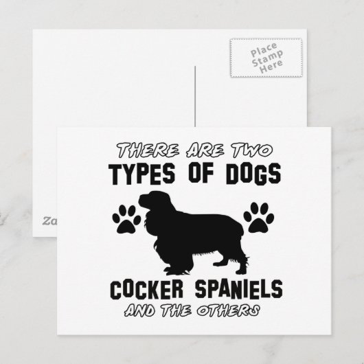 Funny Cocker Spaniel Designs Postkarte (Vorne/Hinten)