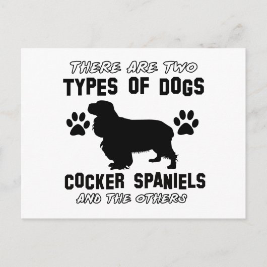 Funny Cocker Spaniel Designs Postkarte (Vorderseite)