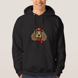 Funny Cocker Spaniel Dog Weihnachtsmann Antler Hoodie