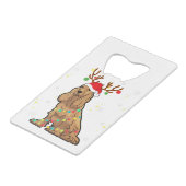 Funny Cocker Spaniel Reindeer Christmas Dog Geldbeutel Flaschenöffner (Rückseite Schrägansicht)