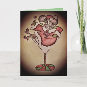 Funny Cocktail Maus Weihnachtskarte Karte