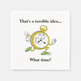 Funny Cocktail Napkin - Wie spät? Serviette