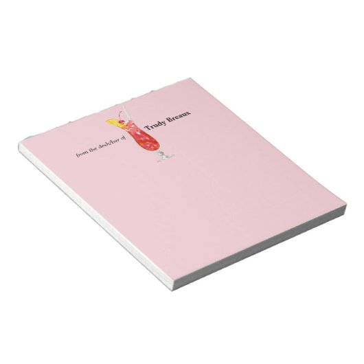 Funny Cocktail "vom Schreibtisch/Bar of" Notizblock (angewinkelt)