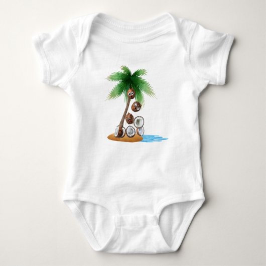 Funny Coconut Chaos - Humorvolle Palme Tree Baby Strampler (Vorderseite)