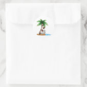 Funny Coconut Chaos - Humorvolle Palme Tree Runder Aufkleber (Tasche)