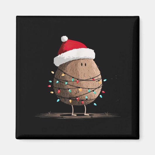 Funny Coconut Christmas Graphics Lights Lover Magnet (Vorne)