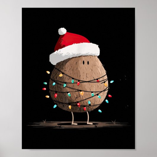 Funny Coconut Christmas Graphics Lights Lover  Poster (Vorne)