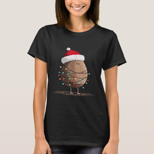 Funny Coconut Christmas Graphics Lights Lover  T-Shirt (Vorderseite)