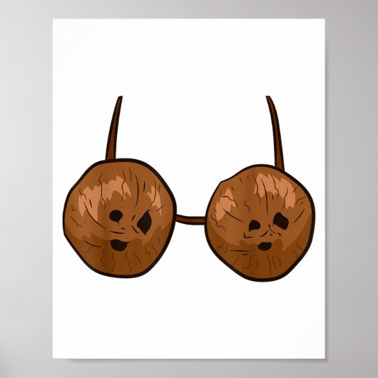 Funny Coconut Summer Coconuts Bra Funny Halloween  Poster (Vorne)