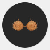 Funny Coconuts Summer Coconut Bra Halloween Costum Runder Aufkleber (Vorderseite)