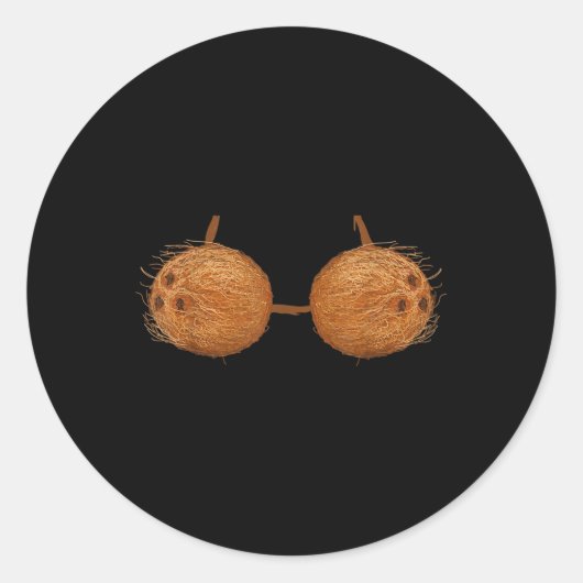 Funny Coconuts Summer Coconut Bra Halloween Costum Runder Aufkleber (Vorderseite)