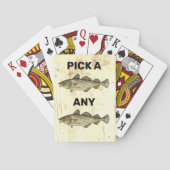 Funny Cod Fishing Pun Pick A Card Joke Spielkarten (Rückseite)