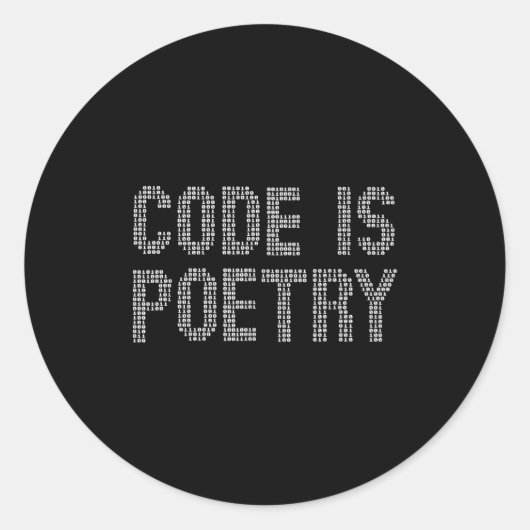 Funny Code Is Etry Saying Quote Programer Gift Runder Aufkleber (Vorderseite)