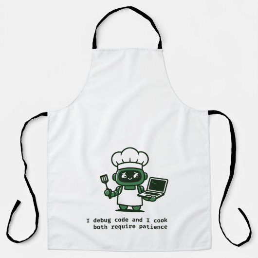 Funny Coder Apron — I Cook Like I Code Schürze (Vorderseite)