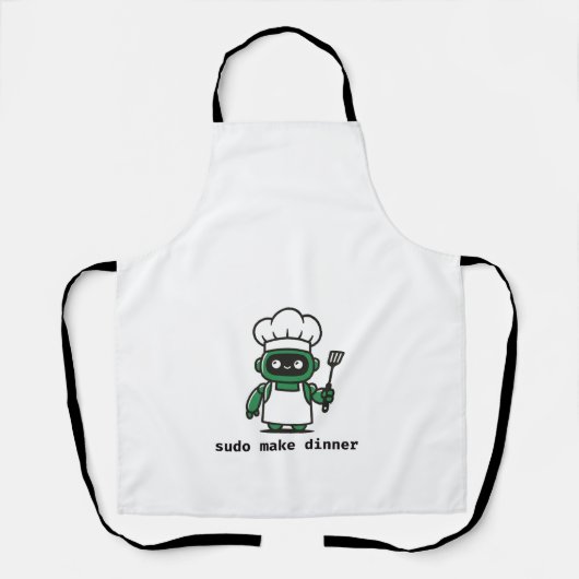 Funny Coder Apron — sudo make dinner Schürze (Vorderseite)