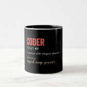 Funny Coder Definition Zwei-Tone-Tasse Zweifarbige Tasse (Mittel)