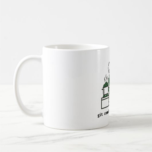 Funny Coder Mug — git commit made pasta Kaffeetasse (Links)