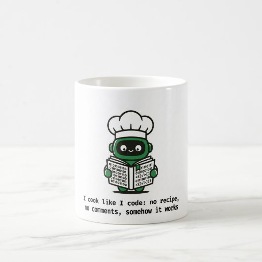 Funny Coder Mug — I Cook Like I Code Kaffeetasse (Mittel)