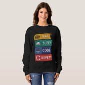 Funny Coder Programmierer Coding Eat Sleep Code Wi Sweatshirt (Vorne ganz)