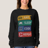 Funny Coder Programmierer Coding Eat Sleep Code Wi Sweatshirt (Vorderseite)