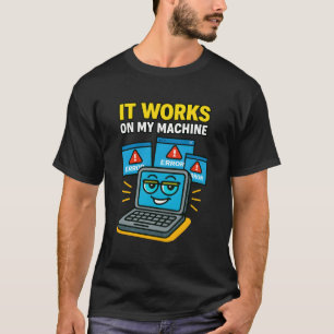 Funny Coding Error Witz Blue Cartoon Minimalist T-Shirt