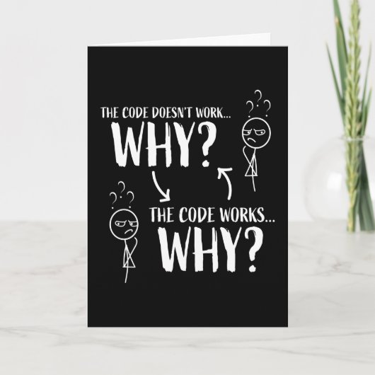Funny Coding Programmer Gift für Geek Karte (Vorderseite)