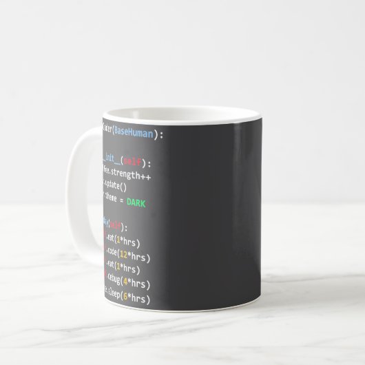 Funny Coding Python Cl Eat Code Sleep Kaffeetasse (Vorderseite Links)