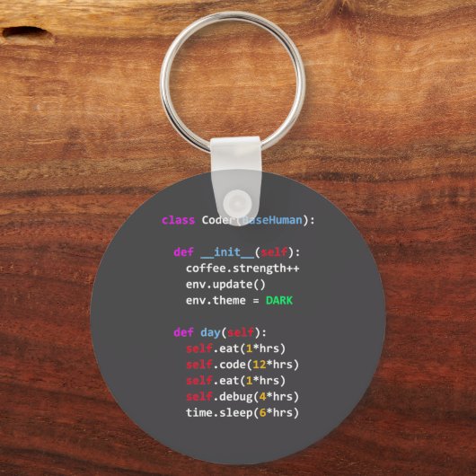 Funny Coding Python Cl Eat Code Sleep  Schlüsselanhänger (Vorderseite)