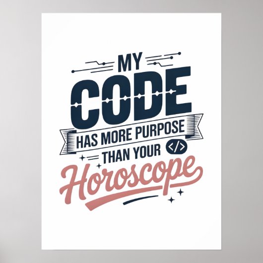 Funny Coding Quote AI Programmer Design Poster (Vorne)