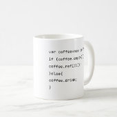 Funny Coding var coffee = new Coffee() Programmers Kaffeetasse (VorderseiteRechts)