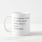 Funny Coding var coffee = new Coffee() Programmers Kaffeetasse (Links)