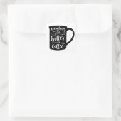 Funny Coffee Addicdict Java, Latte Coffein Quote Quadratischer Aufkleber (Tasche)