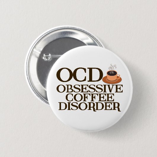 Funny Coffee Addict Button (Vorne & Hinten)