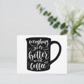 Funny Coffee Addict Koffein Zitat Hallo Liebe Postkarte (Stehend Vorderseite)