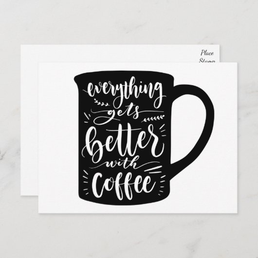 Funny Coffee Addict Koffein Zitat Hallo Liebe Postkarte (Vorne/Hinten)
