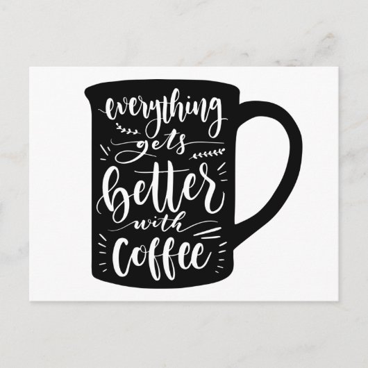 Funny Coffee Addict Koffein Zitat Hallo Liebe Postkarte (Vorderseite)